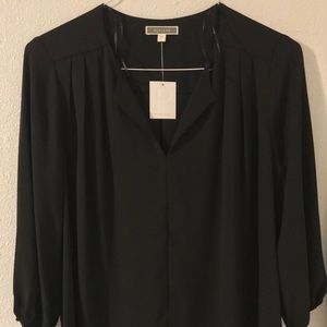 Pleione Surplice High/Low Blouse